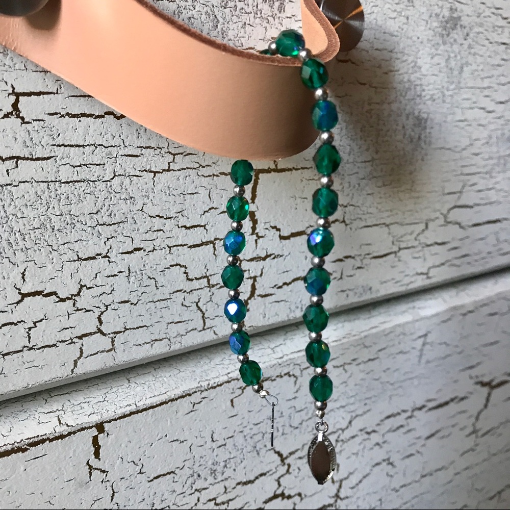 Iridescent Green Beaded Bracelet